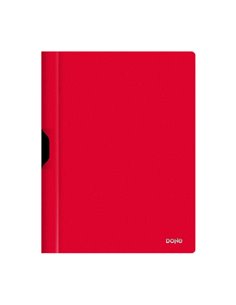 Chemise Dohe avec clip métallique - Format A4 - En polypropylène opaque 350 microns - Couleur rouge