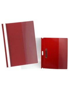 Dossier Oui avec attache pour 30 feuilles A4 - Couverture transparente, dos bordeaux - En polypropylène