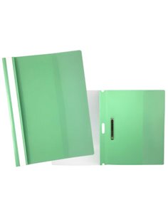 Dossier avec attache pour 30 feuilles A4 - Couverture transparente, dos vert - En polypropylène