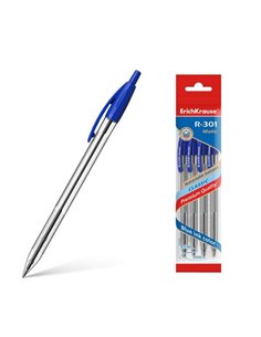 Erichkrause Lot de 4 stylos à bille automatiques R-301 Classic Matic 10 - Pointe standard 10 mm - Encre à séchage rapide - Coule