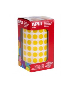 Rouleau d'autocollants ronds permanents Apli - 5 192 autocollants - Faciles à séparer - Adhésif à base d'eau - Matériaux recycla