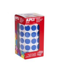Rouleau d'autocollants ronds Apli Ø 15 mm - Adhésif permanent - 2 832 autocollants - Adhésif à base d'eau - Sans solvant - Coule