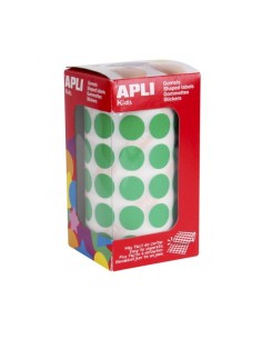 Rouleau d'autocollants ronds Apli Ø 15 mm - Adhésif permanent - 2 832 autocollants - Adhésif à base d'eau - Sans solvant - Coule