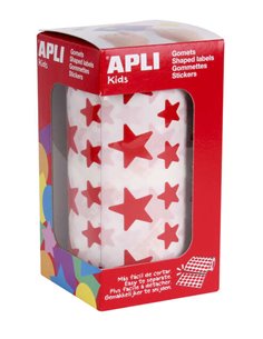 Autocollants Apli Red Star - 12,5 mm et 19,5 mm - Adhésif permanent - 59 feuilles - 2 360 autocollants par rouleau - Idéal pour 