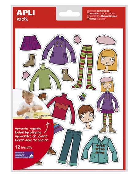 Sachet d'autocollants Apli Closet - 252 autocollants sur 12 feuilles - Adhésif amovible - Développé avec des enseignants - Adhés