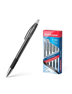 Stylo gel automatique Erichkrause R-301 Original Gel Matic&Grip - Encre gel à séchage rapide - Corps transparent avec grip en ca