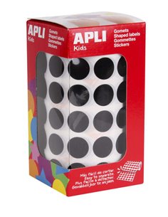 Autocollants ronds Apli Ø 15 mm - 59 feuilles prédécoupées - 2 832 autocollants par rouleau - Adhésif à base d'eau - Normes de c