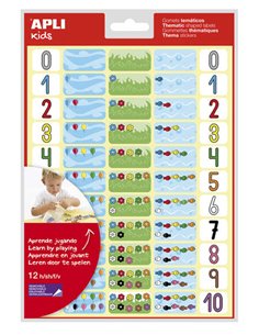 Autocollants thématiques Apli Number - 660 autocollants sur 12 feuilles - Aide à identifier et quantifier les nombres - Adhésif 