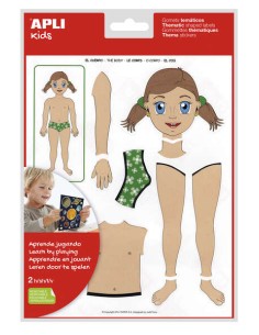 Sachet d'autocollants Apli sur le thème du corps - 26 autocollants - Adhésif amovible - Développé en collaboration avec des éduc