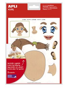 Pack de 144 autocollants Apli sur le thème du visage - Développés avec des enseignants - Aide à identifier les parties du visage