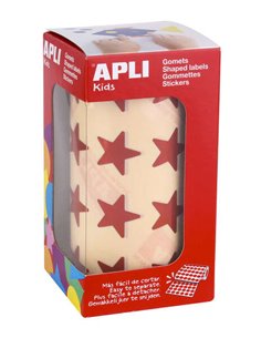 Apli Gomets Star 19,5 mm - 1 416 unités par rouleau - Adhésif permanent - Idéal pour les activités des enfants