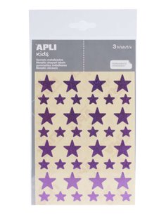Autocollants étoiles holographiques Apli - Tailles 12,5 mm et 19,5 mm - Adhésif permanent - 120 unités par sachet - Développemen