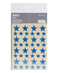 Autocollants étoiles holographiques Apli - Tailles 12,5 mm et 19,5 mm - Adhésif permanent - 120 autocollants par sachet - Dévelo