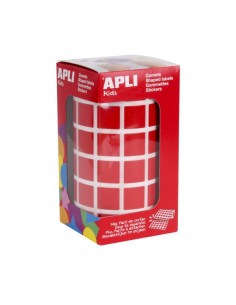 Rouleau d'autocollants carrés Apli - Adhésif permanent - 2 832 autocollants - Adhésif à base d'eau - Sans solvant - Rouge