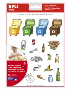 Pack de 276 autocollants Apli sur le thème du recyclage - Autocollants amovibles - Illustrations amusantes - Idéal pour les écol