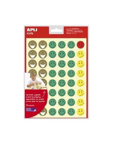 Sachet de 144 autocollants Happy Face - Adhésif amovible - 4 styles de visage - Favorise la motivation et l'expression - Haute q