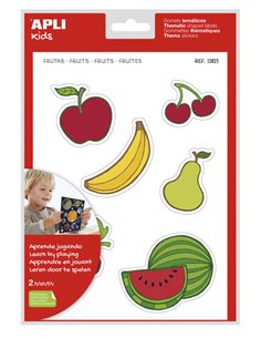 Appliquer Gomets thématiques aux fruits xL - 22 Gomets sur 2 feuilles A4 - Développé avec des enseignants - Adhésif amovible - S