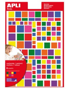 Autocollants carrés amovibles Apli - Tailles assorties - 732 autocollants par sachet - Développement des compétences et de la cr
