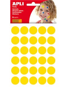 Sachet de 180 autocollants ronds Apli Ø 20 mm - Adhésif permanent - Développement des compétences et de la créativité - Idéal po