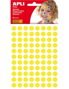 Pack Apli de 528 autocollants ronds Ø 10,5 mm - Adhésif permanent - Idéal pour les écoles maternelles et primaires - Couleur jau