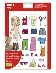 Sachet d'autocollants Apli Dress Up Girl - 37 autocollants - Adhésif amovible - Développé en collaboration avec des éducateurs -