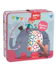 Ensemble d'autocollants éléphants Apli Kids - 16 feuilles à remplir - 10 feuilles d'autocollants amovibles à formes géométriques