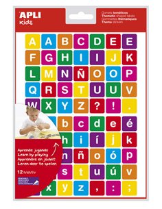 Autocollants thématiques Apli Lettres - 12 feuilles (840 autocollants) - Adhésif amovible - Idéal pour apprendre à lire et à écr