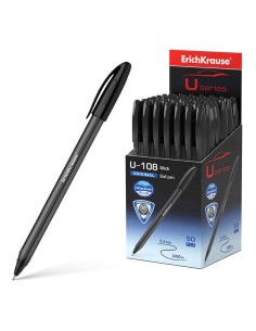 Stylo à bille classique Erichkrause U-108 - Stylo à bille 1,0 mm - Course 0,3 mm - Capuchon ventilé - Corps translucide et teint