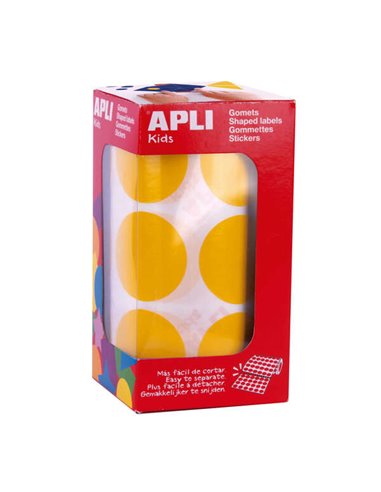 Pack Apli de 708 stickers ronds Ø 33 mm - 59 feuilles prédécoupées - Adhésif permanent - Idéal pour les écoles maternelles et pr