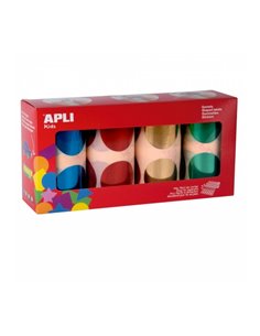 Pack de 4 rouleaux d'autocollants ronds Apli Ø 45 mm - 354 autocollants par rouleau - Adhésif permanent - 1416 autocollants au t
