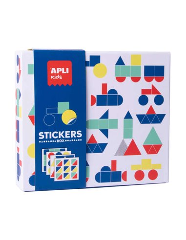 Autocollants pour véhicules Apli Kids - Feuilles illustrées de 200 g - Autocollants géométriques amovibles - Haute valeur éducat