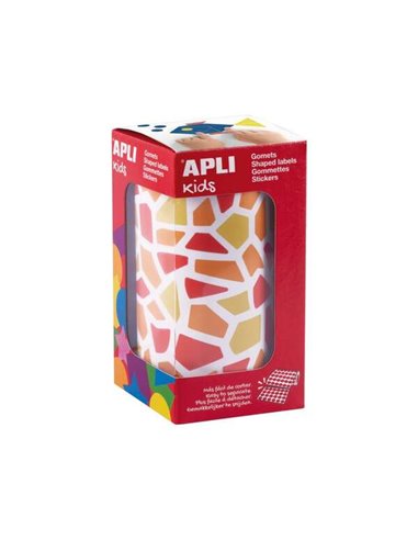 Rouleau de 2 460 autocollants mosaïque Apli Kids - Adhésif à base d'eau - Sans solvant - Matériaux 100 % recyclables - Couleurs 