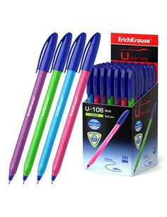 Stylo à bille Erichkrause U-108 Neon Stick 1.0 - Technologie Ultra Glide - Couleur bleue