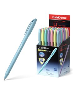 Stylo à bille Erichkrause U-108 Pastel Stick 1.0 - Technologie Ultra Glide - Encre bleue