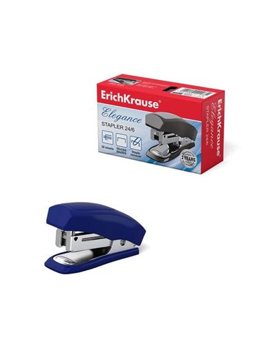 Mini-agrafeuse Erichkrause n° 24/6 Élégance - Jusqu'à 20 feuilles - Plastique résistant - Acier de haute qualité - Couleurs asso