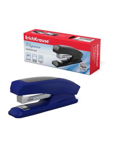 Agrafeuse demi-bande Erichkrause Elegance - Résistante aux chocs - Mécanisme en acier - 2 types d'agrafes - Couleurs assorties