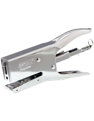Agrafeuse-pince métallique Rapesco Porpoise - Jusqu'à 40 feuilles avec agrafes de 8 mm - Agrafes 26/6-8 mm, 24/6-8 mm - Agrafage