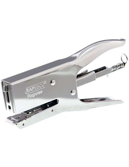 Agrafeuse-pince métallique Rapesco Porpoise - Jusqu'à 40 feuilles avec agrafes de 8 mm - Agrafes 26/6-8 mm, 24/6-8 mm - Agrafage