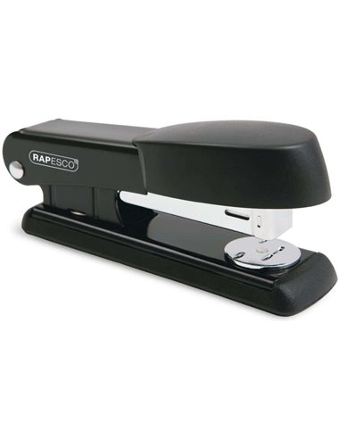 Agrafeuse de bureau métallique Rapesco Bowfin - Jusqu'à 25 feuilles - Agrafes 26/6, 24/6 - Agrafage fermé et ouvert - Noir