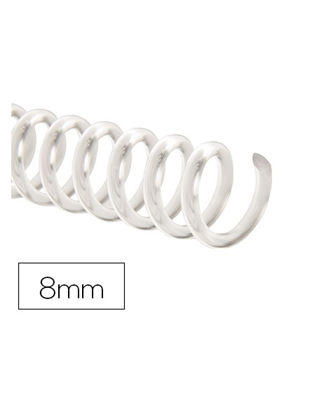 Spirale q-connect plastique transparent relieur pas 32 5:1 40f calibre 1.8mm diamètre 8mm boîte 100 unités