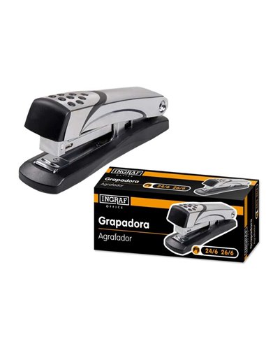 Agrafeuse métallique Ingraf N5 - Corps en métal avec garniture en plastique - Revêtement en caoutchouc antidérapant - Compatible