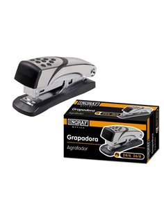 Agrafeuse métallique Ingraf N4 - Corps en métal avec garniture en plastique - Revêtement en caoutchouc antidérapant - Compatible
