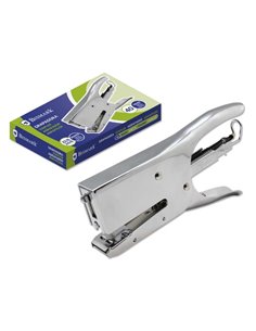 Agrafeuse-pince chromée Bismark - Capacité d'agrafage de 40 feuilles - Design ergonomique - Haute durabilité - Couleur argent