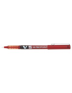 Stylo roller Pilot V5 HI-Tecpoint - Pointe aiguille fine 0,5 mm - Trait 0,3 mm - Rouge