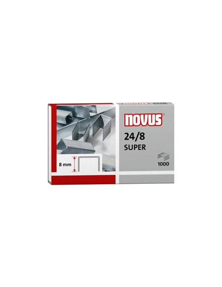 Boîte de 1 000 agrafes galvanisées 24/8 Novus Super