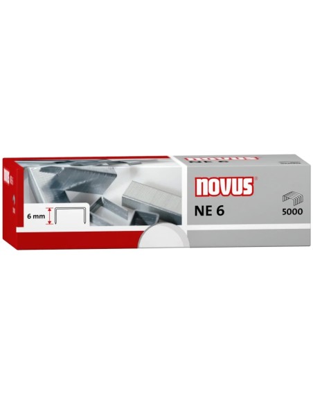 Boîte de 5 000 agrafes galvanisées Novus NE 6 pour agrafeuses électriques