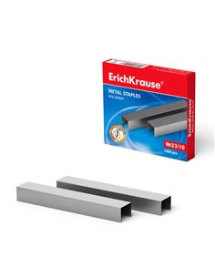 Boîte de 1 000 agrafes Erichkrause n° 23/10 - Haute qualité et résistance accrue - Résistantes à la corrosion - Couleur argent