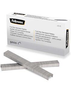 Agrafes Fellowes 26/6 pleine capacité - Capacité d'environ 25 feuilles - Boîte de 5 000 agrafes