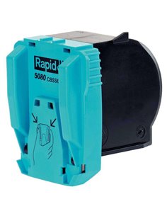 Cartouche d'agrafes Rapid R5080 - Agrafe jusqu'à 80 feuilles de papier - Chargement facile - Breveté - Noir