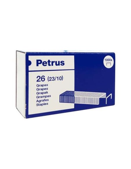 Boîte de 1 000 agrafes cuivrées Petrus 23/10 - Jusqu'à 70 feuilles - Pointe de 10 mm